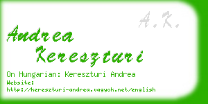 andrea kereszturi business card